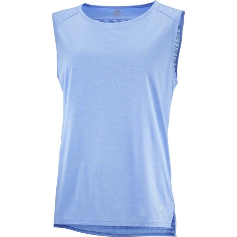 Salomon Outline Summer Women's Tanks Light Blue | CA 82S93